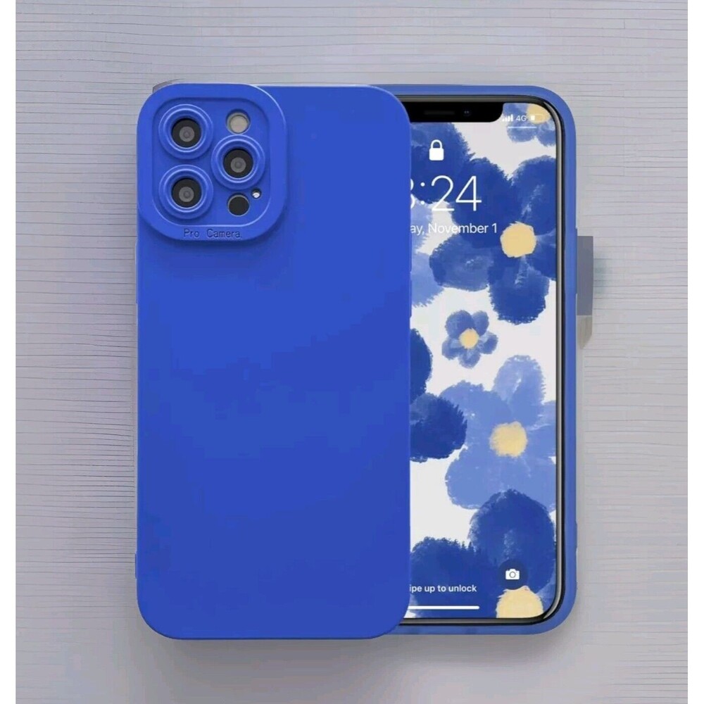 For iPhone 14 Plus Shockproof Liquid Silicone Case Phone Cover Royal Blue